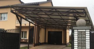 Прямые навесы из поликарбоната Владикавказ, цена от 3687 руб.